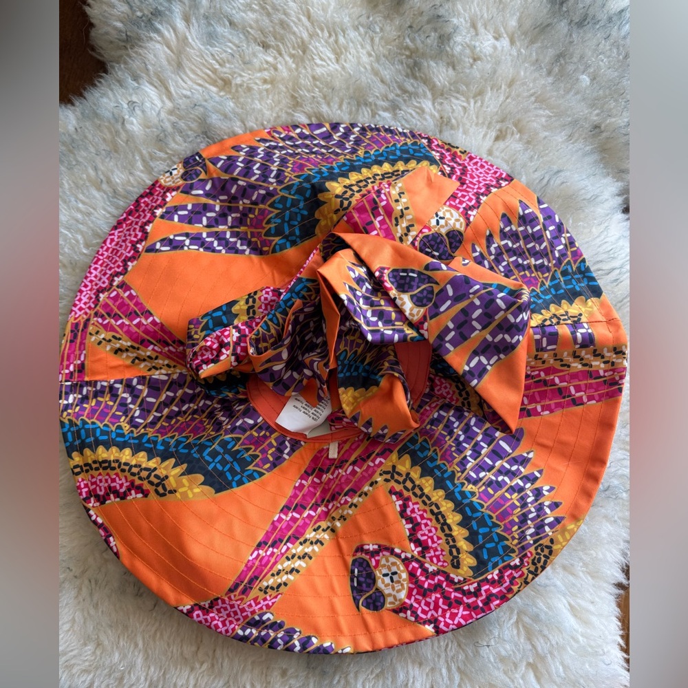 Farm Rio Orange Macau Print Women's Hat - Picture 4 of 12